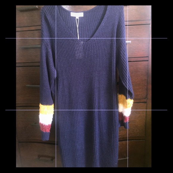 🧚🏽Sweater Dress With Fuzzy Arms🧚🏽 - Picture 1 of 4